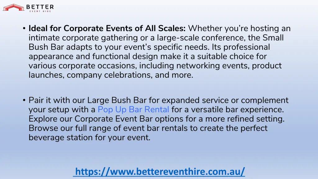 ideal for corporate events of all scales whether