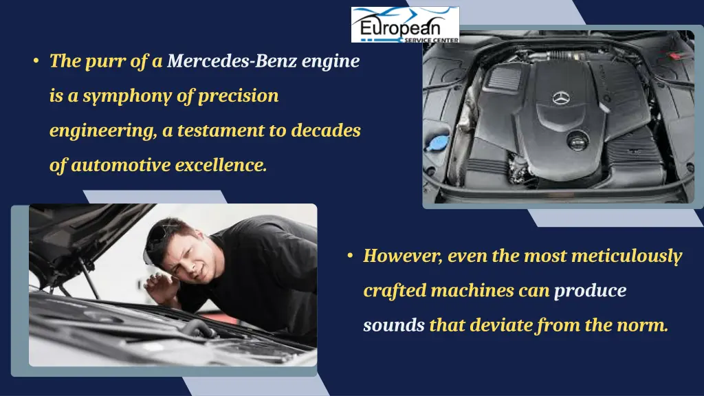 the purr of a mercedes benz engine