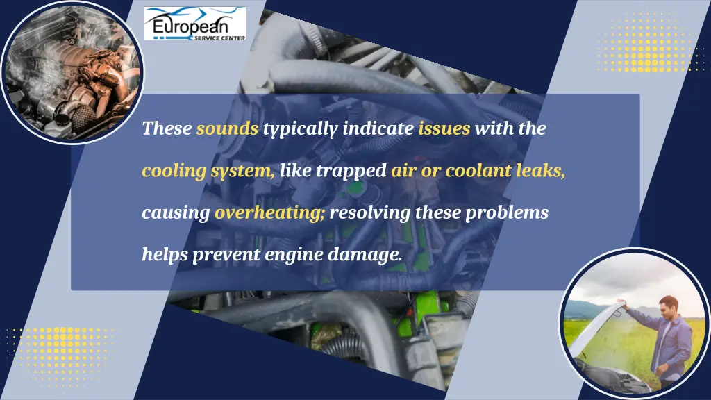 these sounds typically indicate issues with the