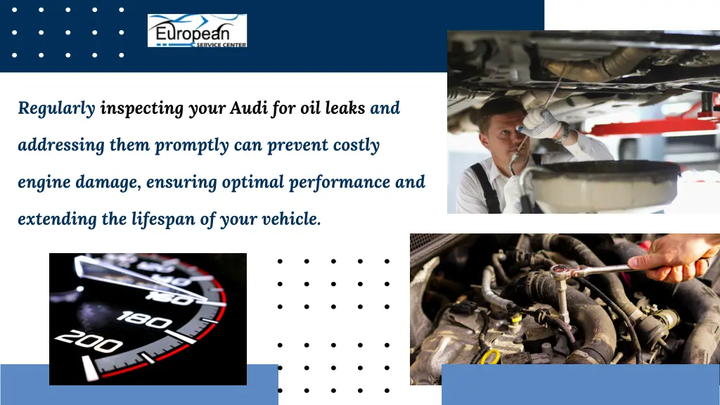 regularly inspecting your audi for oil leaks and