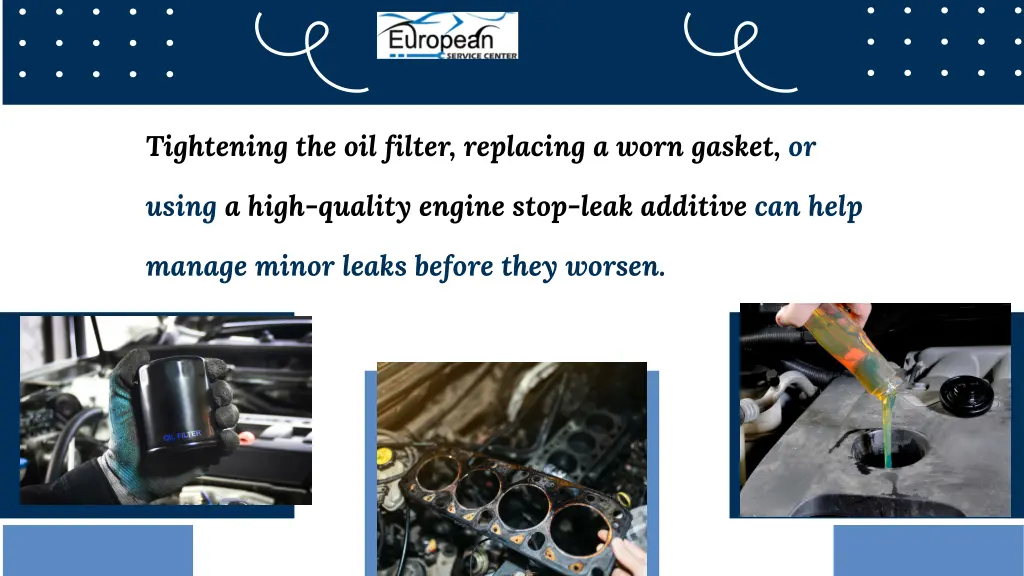 tightening the oil filter replacing a worn gasket