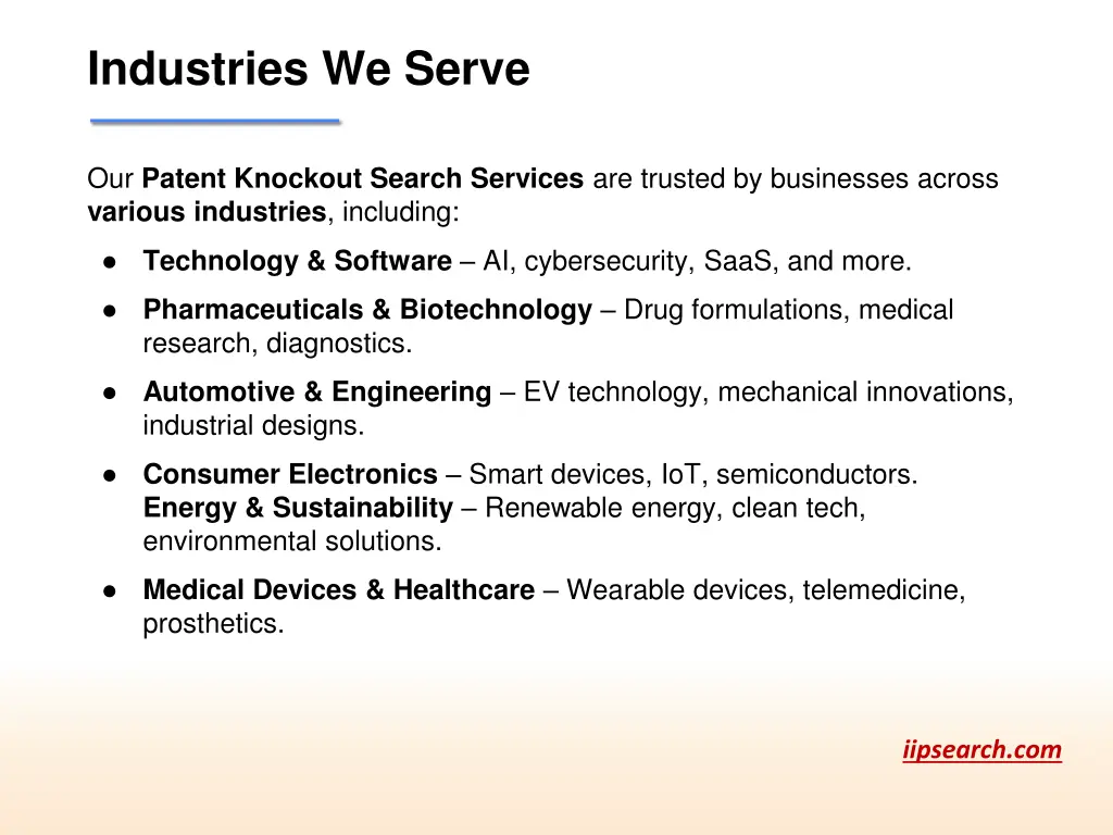 industries we serve