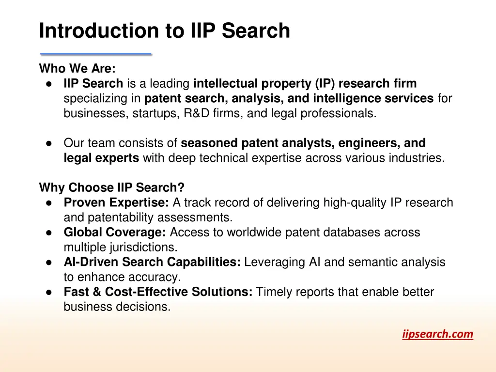 introduction to iip search