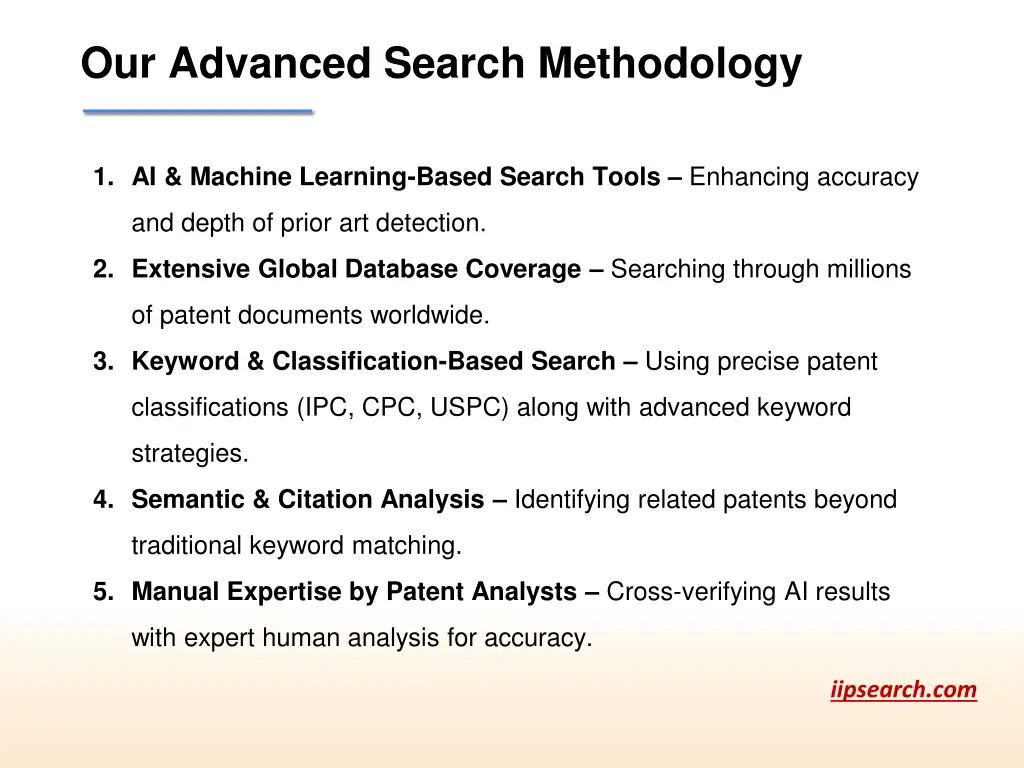 our advanced search methodology