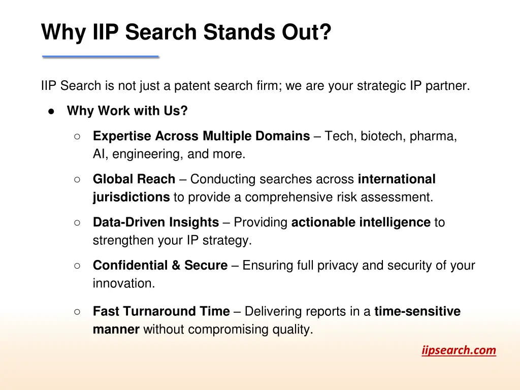why iip search stands out
