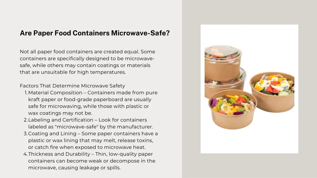 are paper food containers microwave safe