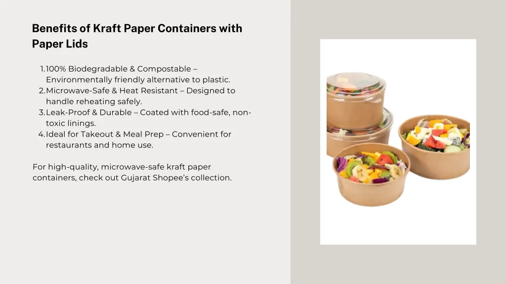 benefits of kraft paper containers with paper lids