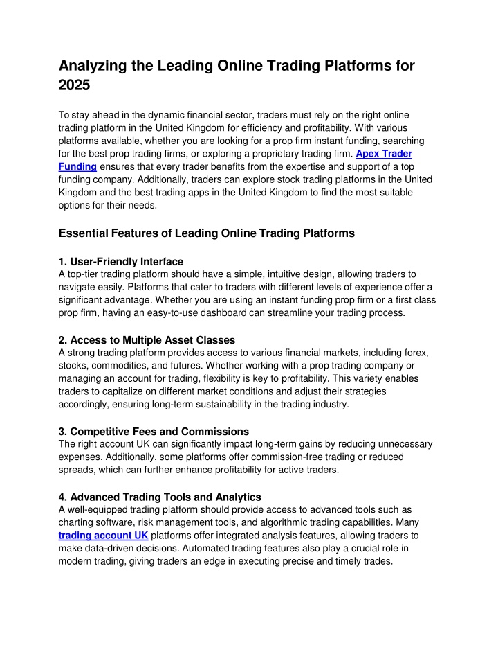 analyzing the leading online trading platforms