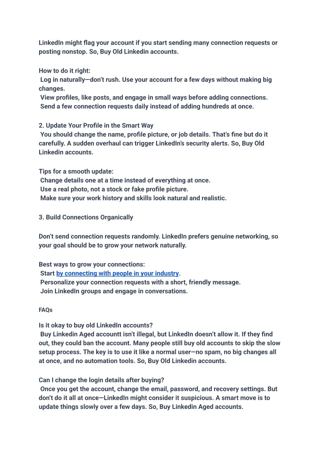 linkedin might flag your account if you start
