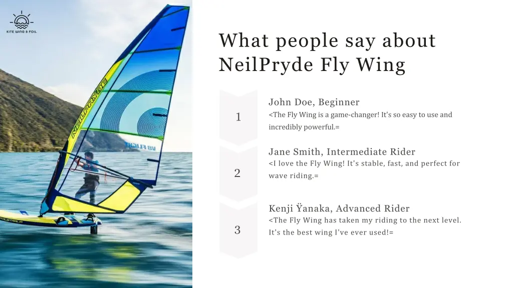 what people say about neilpryde fly wing