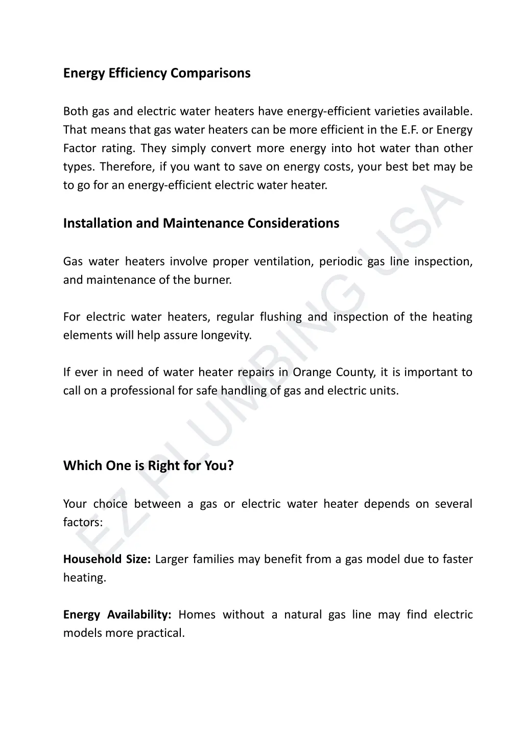 energy efficiency comparisons both