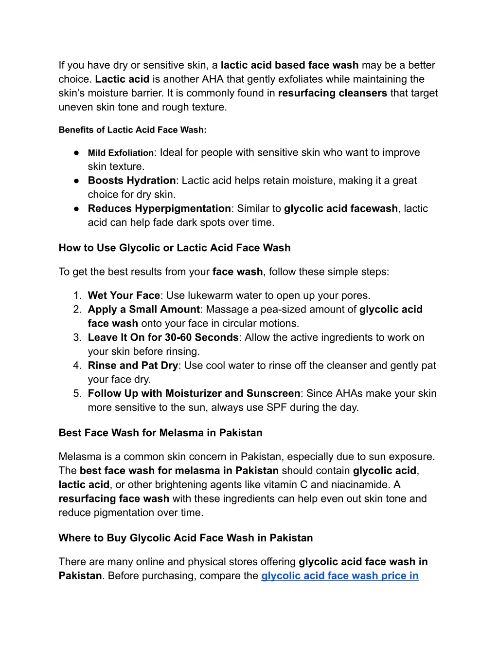 if you have dry or sensitive skin a lactic acid