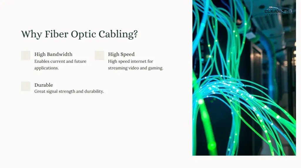 why fiber optic cabling