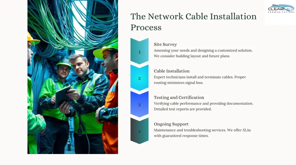 the network cable installation process