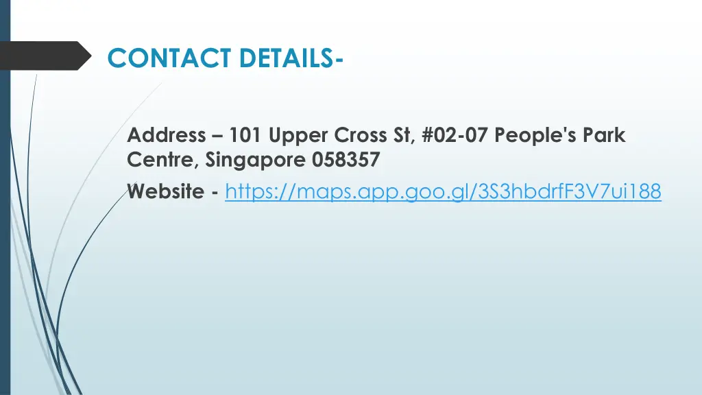 contact details