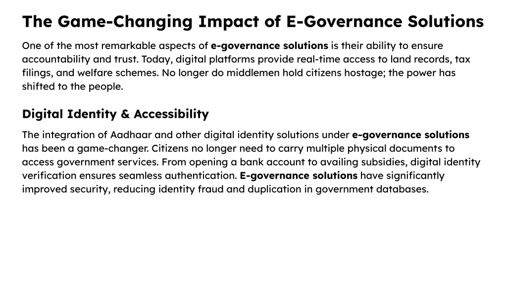 the game changing impact of e governance solutions