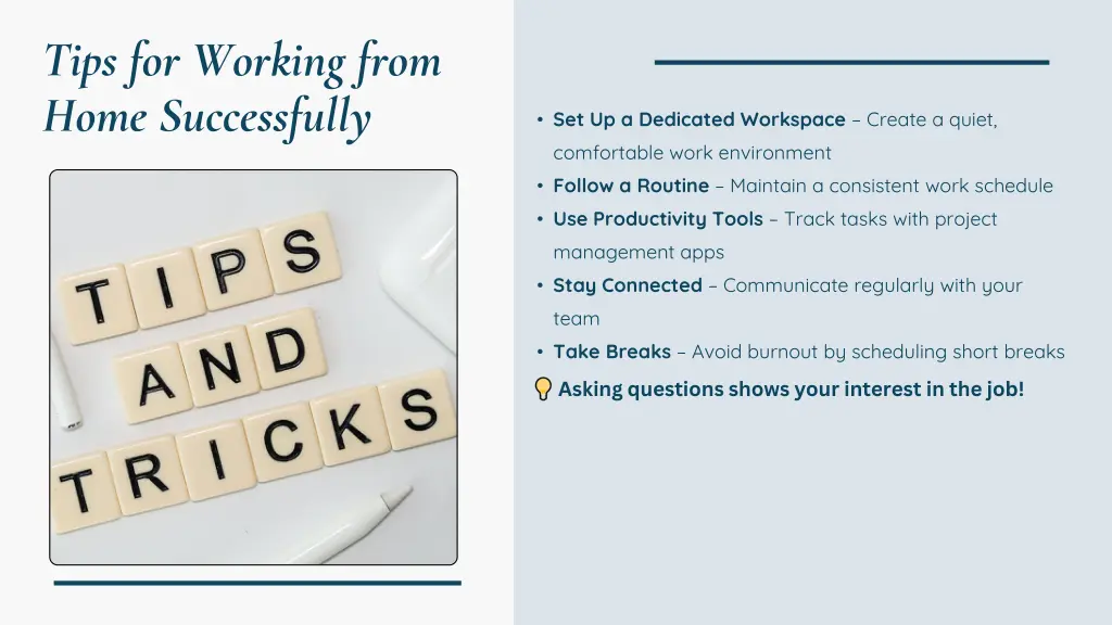 tips for working from home successfully