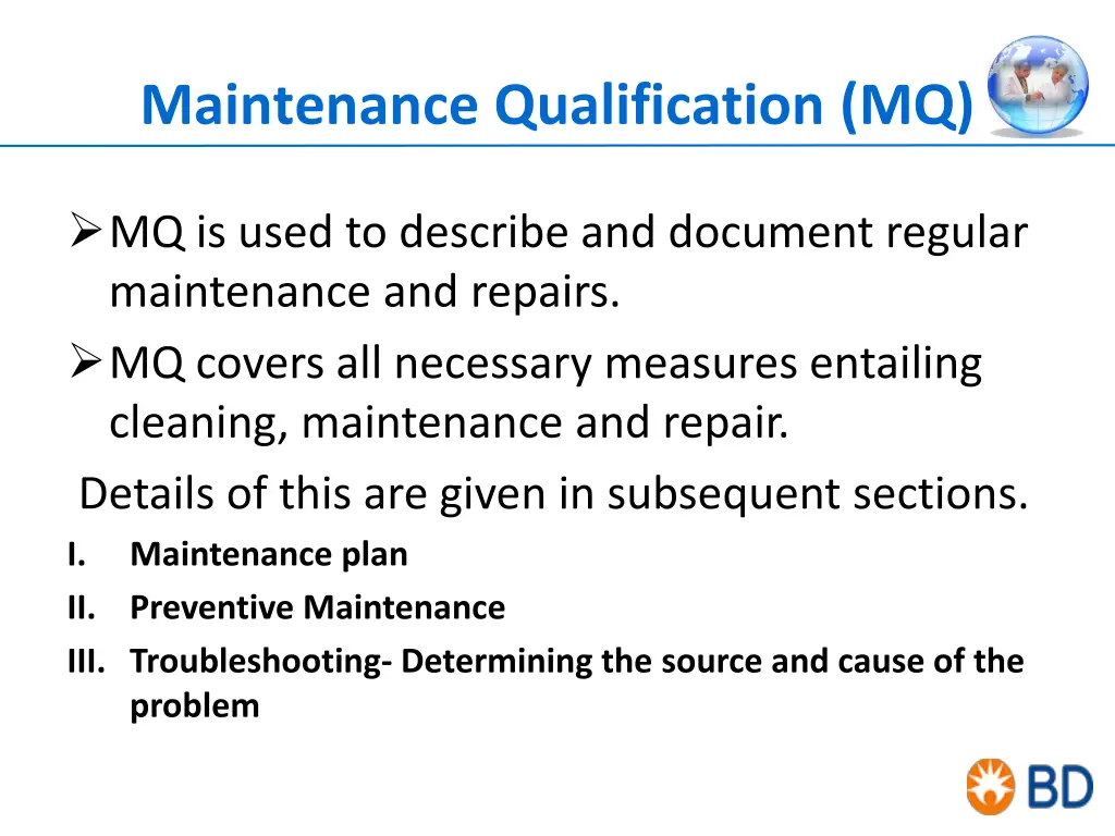 maintenance qualification mq