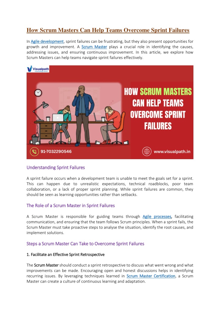 how scrum masters can help teams overcome sprint