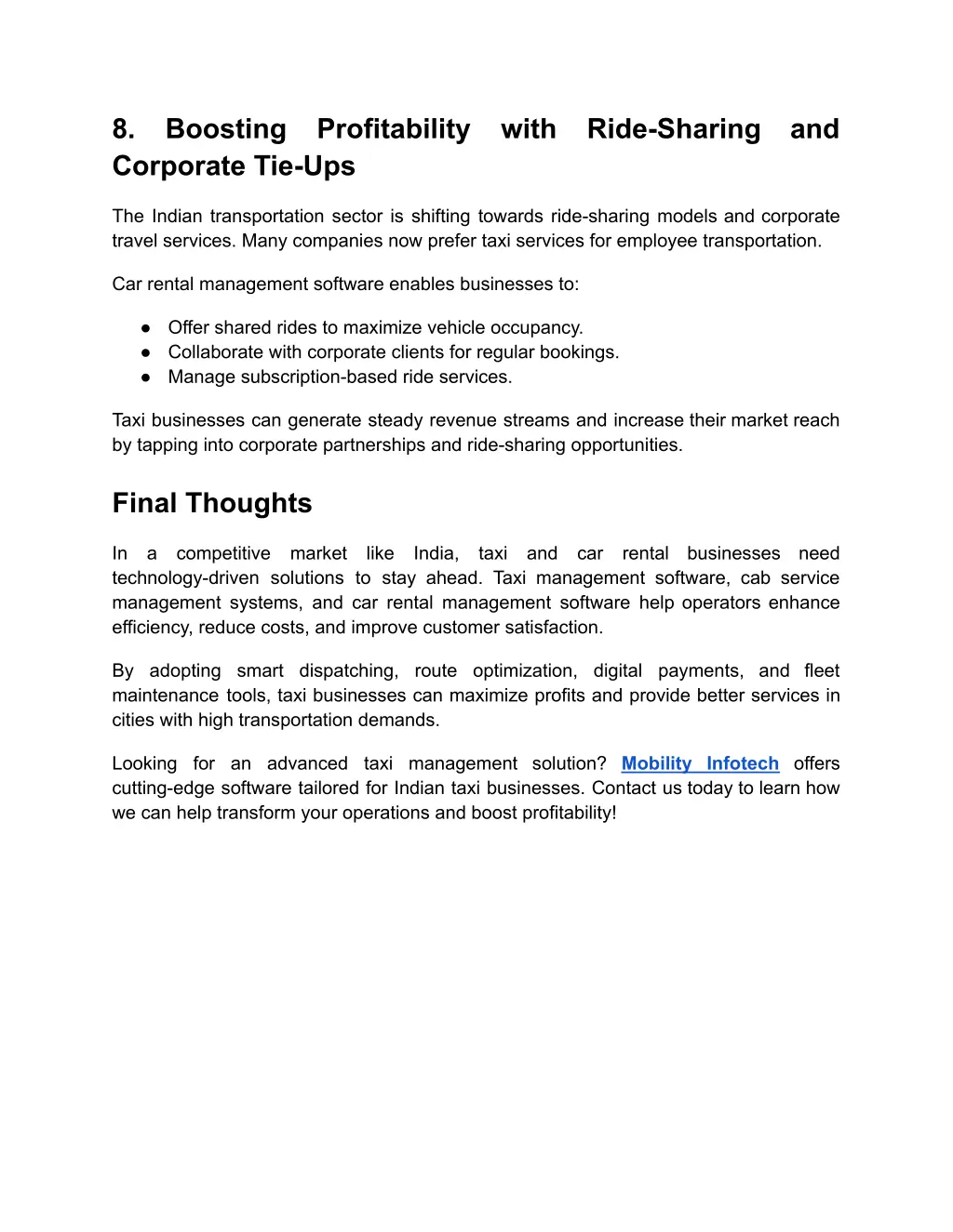 8 boosting profitability with ride sharing