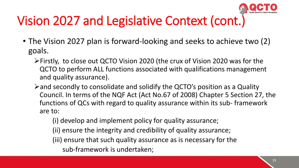 vision 2027 and legislative context cont vision