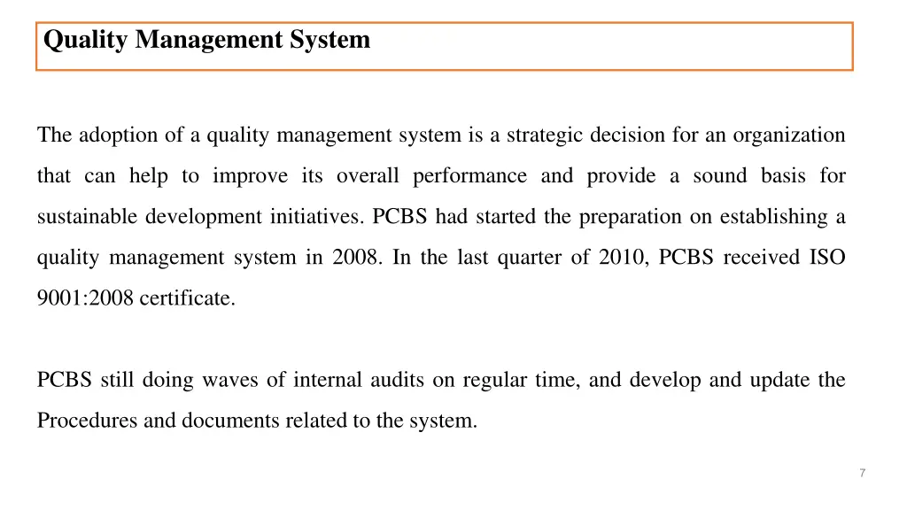 quality management system