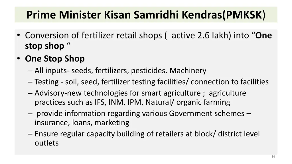 prime minister kisan samridhi kendras pmksk