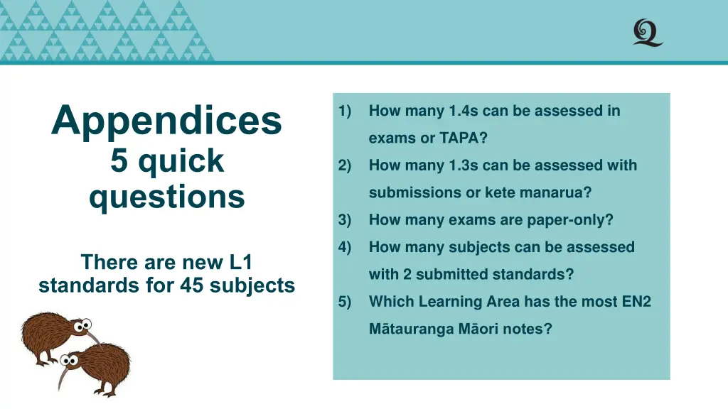 appendices 5 quick questions