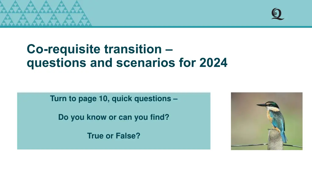 co requisite transition questions and scenarios