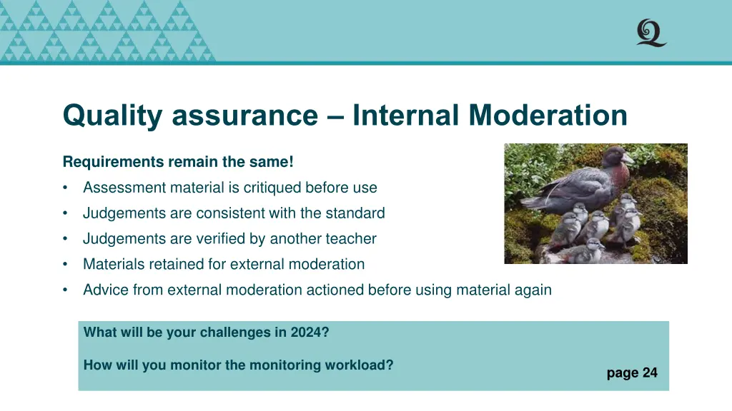 quality assurance internal moderation