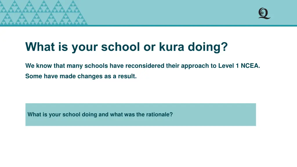 what is your school or kura doing