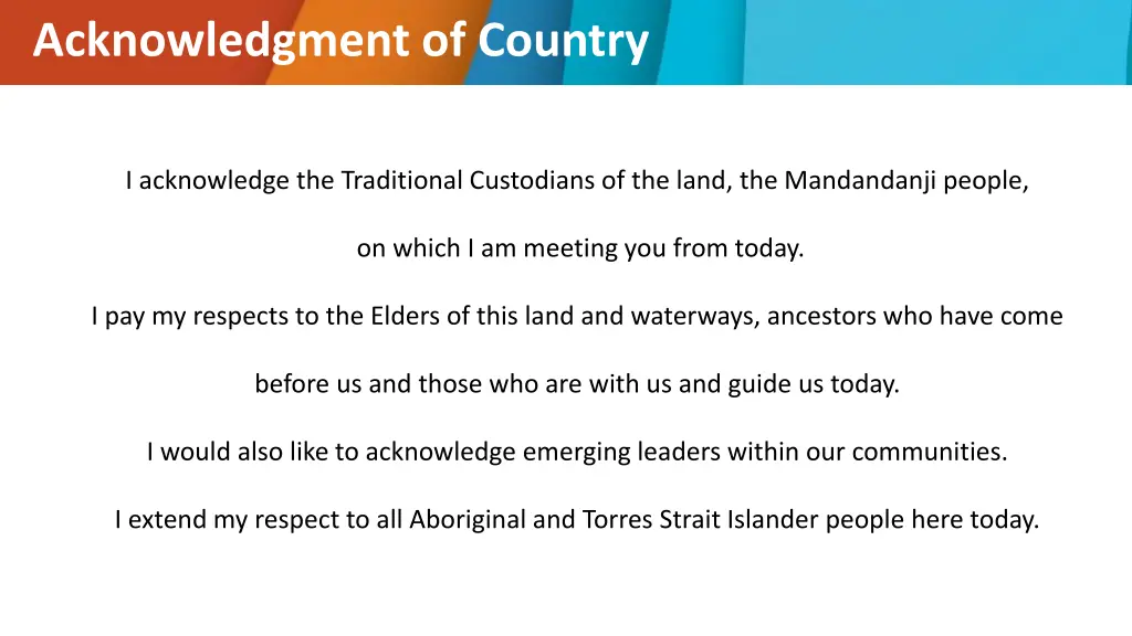 acknowledgment of country