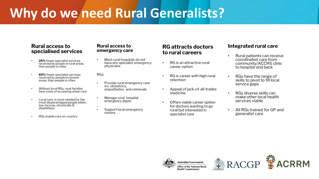 why do we need rural generalists