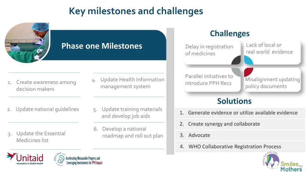 key milestones and challenges