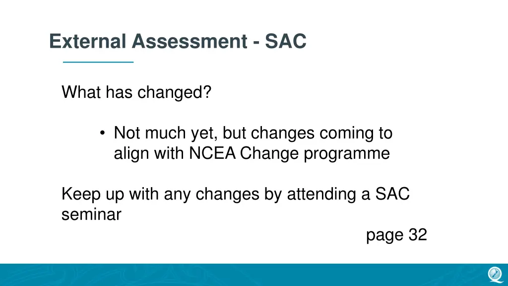 external assessment sac