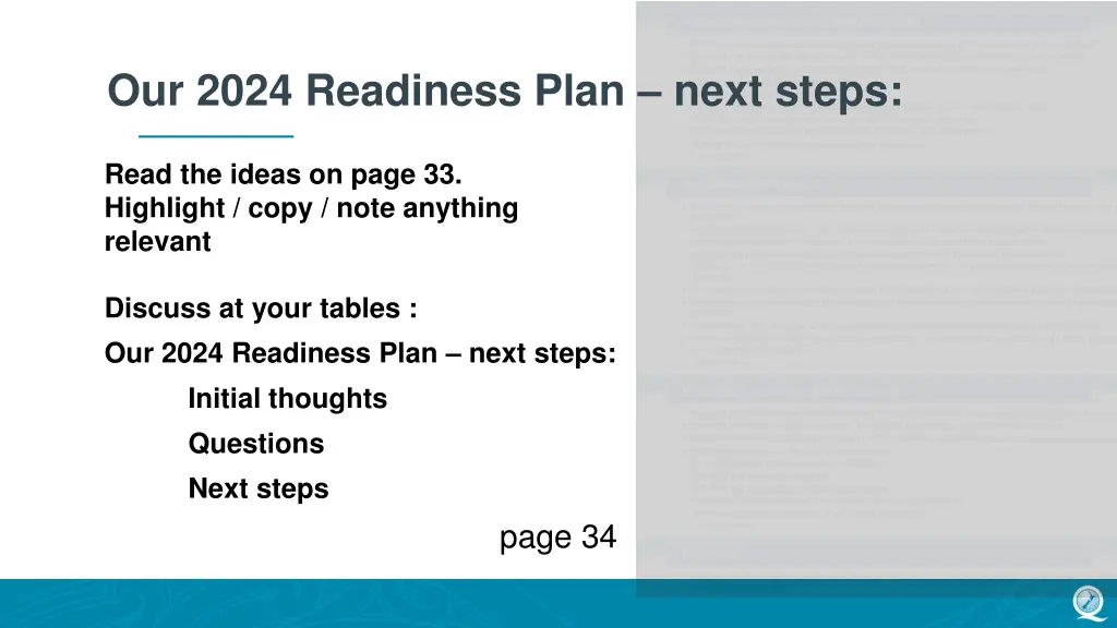 our 2024 readiness plan next steps