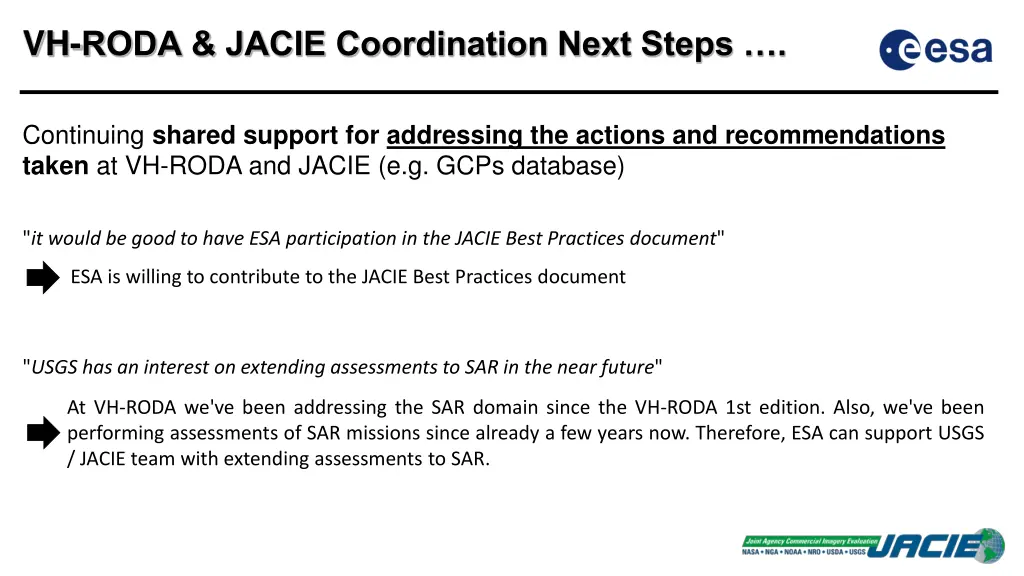 vh roda jacie coordination next steps