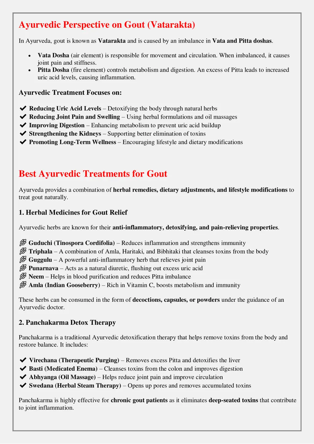 ayurvedic perspective on gout vatarakta
