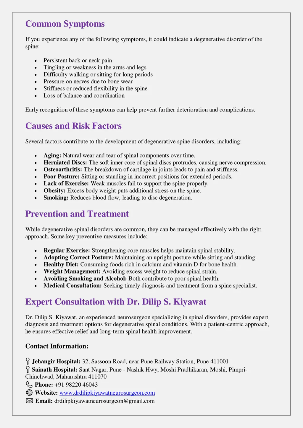 common symptoms
