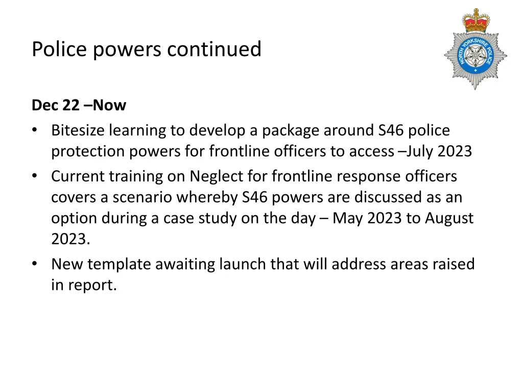 police powers continued