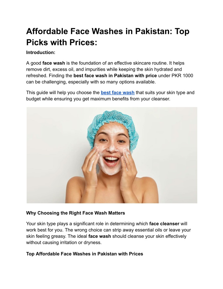 affordable face washes in pakistan top picks with