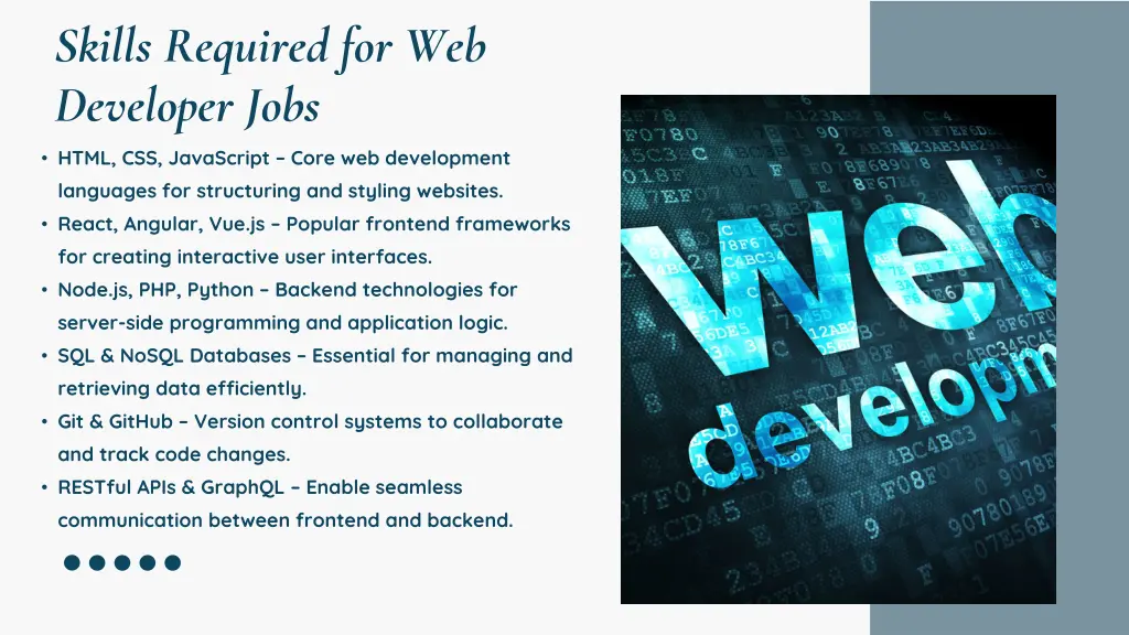 skills required for web developer jobs