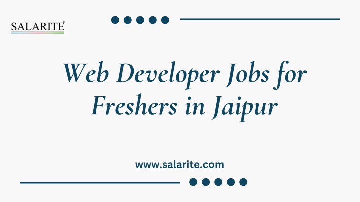 web developer jobs for freshers in jaipur