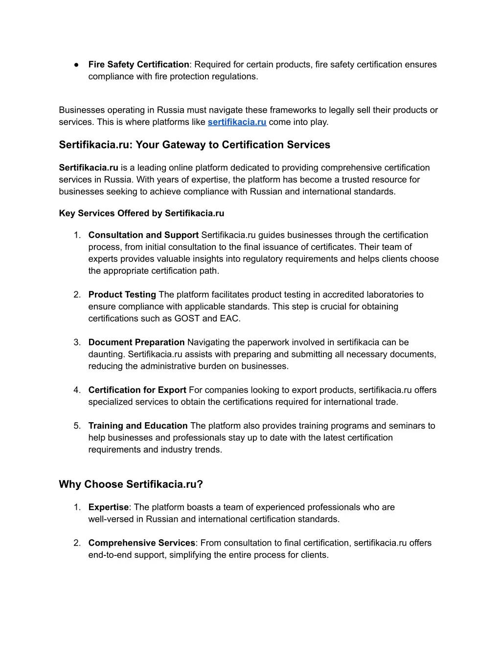 fire safety certification required for certain