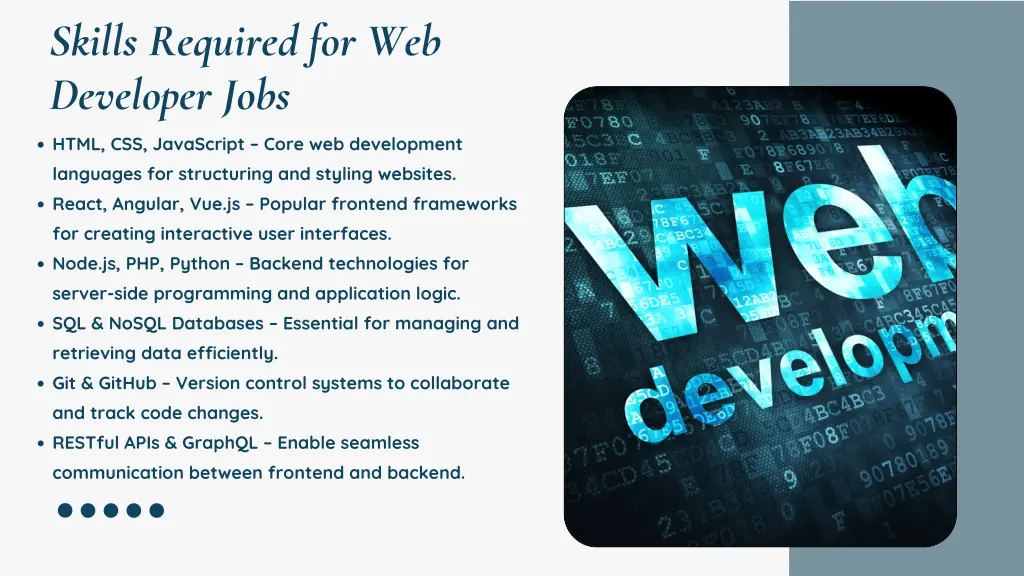 skills required for web developer jobs