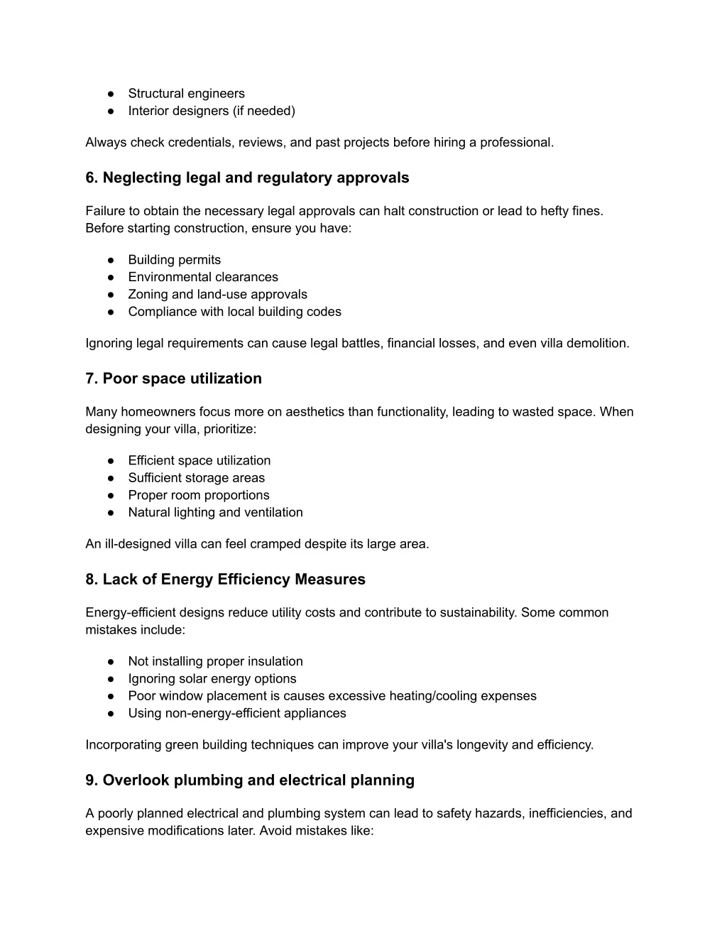 structural engineers interior designers if needed