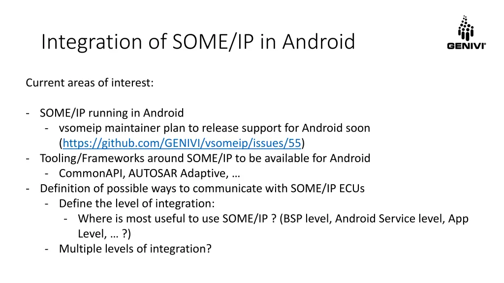 integration of some ip in android