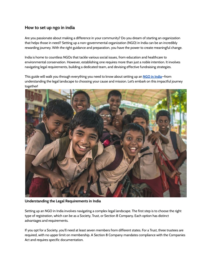 how to set up ngo in india are you passionate
