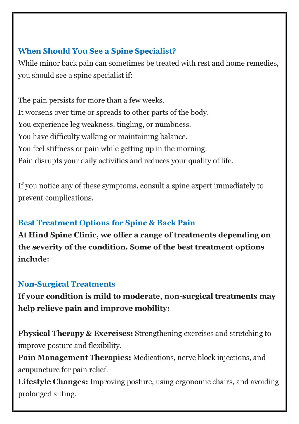 when should you see a spine specialist while