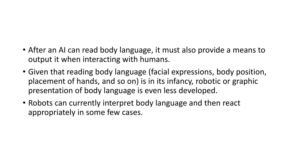 after an ai can read body language it must also